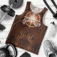 New Zealand Matariki Tupuanuku Men Tank Top Maori Moko Brown Galaxy LT05 - Polynesian Pride