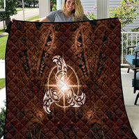 New Zealand Matariki Tupuanuku Quilt Maori Moko Brown Galaxy LT05 Brown - Polynesian Pride