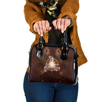 New Zealand Matariki Tupuanuku Shoulder Handbag Maori Moko Brown Galaxy LT05 One Size Brown - Polynesian Pride