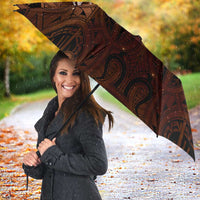 New Zealand Matariki Tupuanuku Umbrella Maori Moko Brown Galaxy LT05 - Polynesian Pride