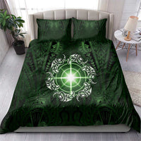 New Zealand Matariki Tupuarangi Bedding Set Maori Moko Green Galaxy LT05 - Polynesian Pride