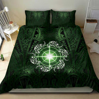 New Zealand Matariki Tupuarangi Bedding Set Maori Moko Green Galaxy LT05 - Polynesian Pride
