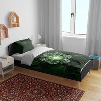 New Zealand Matariki Tupuarangi Bedding Set Maori Moko Green Galaxy LT05 - Polynesian Pride