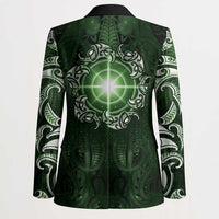 New Zealand Matariki Tupuarangi Blazer Maori Moko Green Galaxy LT05 - Polynesian Pride