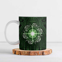New Zealand Matariki Tupuarangi Ceramic Mug Maori Moko Green Galaxy LT05 Green - Polynesian Pride