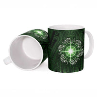 New Zealand Matariki Tupuarangi Ceramic Mug Maori Moko Green Galaxy LT05 - Polynesian Pride