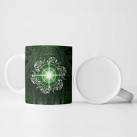 New Zealand Matariki Tupuarangi Ceramic Mug Maori Moko Green Galaxy LT05 - Polynesian Pride