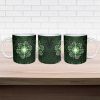 New Zealand Matariki Tupuarangi Ceramic Mug Maori Moko Green Galaxy LT05 - Polynesian Pride