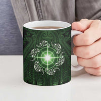 New Zealand Matariki Tupuarangi Ceramic Mug Maori Moko Green Galaxy LT05 - Polynesian Pride