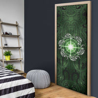 New Zealand Matariki Tupuarangi Door Cover Maori Moko Green Galaxy