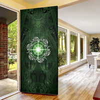 New Zealand Matariki Tupuarangi Door Cover Maori Moko Green Galaxy