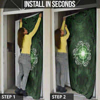 New Zealand Matariki Tupuarangi Door Cover Maori Moko Green Galaxy