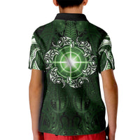 New Zealand Matariki Tupuarangi Kid Polo Shirt Maori Moko Green Galaxy