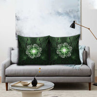 New Zealand Matariki Tupuarangi Pillow Cover Maori Moko Green Galaxy LT05 - Polynesian Pride