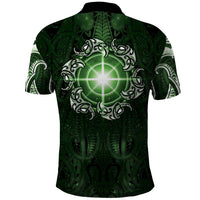New Zealand Matariki Tupuarangi Polo Shirt Maori Moko Green Galaxy