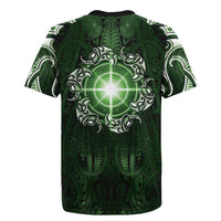 New Zealand Matariki Tupuarangi Rugby Jersey Maori Moko Green Galaxy LT05 - Polynesian Pride
