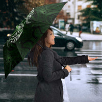 New Zealand Matariki Tupuarangi Umbrella Maori Moko Green Galaxy LT05 - Polynesian Pride