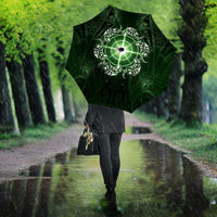 New Zealand Matariki Tupuarangi Umbrella Maori Moko Green Galaxy LT05 - Polynesian Pride