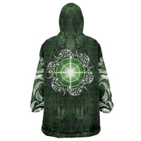 New Zealand Matariki Tupuarangi Wearable Blanket Hoodie Maori Moko Green Galaxy