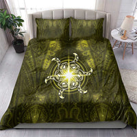 New Zealand Matariki Hiwaiterangi Bedding Set Maori Moko Yellow Galaxy LT05 - Polynesian Pride