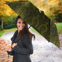 New Zealand Matariki Hiwaiterangi Umbrella Maori Moko Yellow Galaxy LT05 - Polynesian Pride