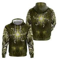 New Zealand Matariki Hiwaiterangi Zip Hoodie Maori Moko Yellow Galaxy