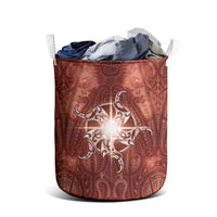 New Zealand Matariki Pohutukawa Laundry Basket Maori Moko Red Galaxy LT05 - Polynesian Pride