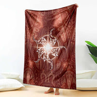 New Zealand Matariki Pohutukawa Blanket Maori Moko Red Galaxy LT05 - Polynesian Pride