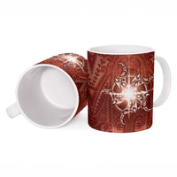 New Zealand Matariki Pohutukawa Ceramic Mug Maori Moko Red Galaxy LT05 - Polynesian Pride