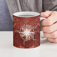 New Zealand Matariki Pohutukawa Ceramic Mug Maori Moko Red Galaxy LT05 - Polynesian Pride
