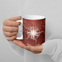 New Zealand Matariki Pohutukawa Ceramic Mug Maori Moko Red Galaxy LT05 - Polynesian Pride
