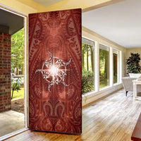 New Zealand Matariki Pohutukawa Door Cover Maori Moko Red Galaxy