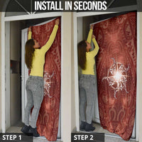 New Zealand Matariki Pohutukawa Door Cover Maori Moko Red Galaxy