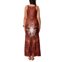 New Zealand Matariki Pohutukawa Family Matching Tank Maxi Dress and Hawaiian Shirt Maori Moko Red Galaxy