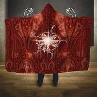 New Zealand Matariki Pohutukawa Hooded Blanket Maori Moko Red Galaxy LT05 - Polynesian Pride