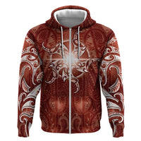 New Zealand Matariki Pohutukawa Hoodie Maori Moko Red Galaxy