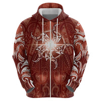 New Zealand Matariki Pohutukawa Hoodie Maori Moko Red Galaxy