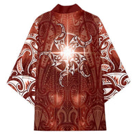 New Zealand Matariki Pohutukawa Kimono Maori Moko Red Galaxy LT05 - Polynesian Pride