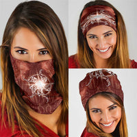 New Zealand Matariki Pohutukawa Neck Gaiter Maori Moko Red Galaxy LT05 - Polynesian Pride