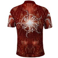 New Zealand Matariki Pohutukawa Polo Shirt Maori Moko Red Galaxy LT05 - Polynesian Pride
