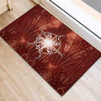 New Zealand Matariki Pohutukawa Rubber Doormat Maori Moko Red Galaxy LT05 - Polynesian Pride