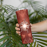 New Zealand Matariki Pohutukawa Skinny Tumbler Maori Moko Red Galaxy
