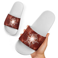 New Zealand Matariki Pohutukawa Slide Sandals Maori Moko Red Galaxy LT05 - Polynesian Pride