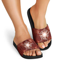 New Zealand Matariki Pohutukawa Slide Sandals Maori Moko Red Galaxy LT05 - Polynesian Pride