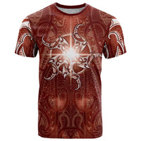 New Zealand Matariki Pohutukawa T Shirt Maori Moko Red Galaxy LT05 Red - Polynesian Pride