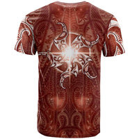 New Zealand Matariki Pohutukawa T Shirt Maori Moko Red Galaxy LT05 - Polynesian Pride