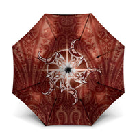 New Zealand Matariki Pohutukawa Umbrella Maori Moko Red Galaxy LT05 One Size Folded 11.42 inch Opened Diameter 37.4 inch Red - Polynesian Pride