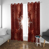 New Zealand Matariki Pohutukawa Window Curtain Maori Moko Red Galaxy LT05 With Grommets Red - Polynesian Pride