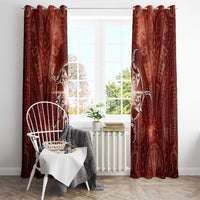 New Zealand Matariki Pohutukawa Window Curtain Maori Moko Red Galaxy LT05 - Polynesian Pride