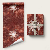 New Zealand Matariki Pohutukawa Wrapping Paper Maori Moko Red Galaxy LT05 58" × 23" Red - Polynesian Pride